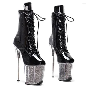 Chaussures de danse 20CM/8 pouces en PU, bottines modernes et Sexy pour boîte de nuit, bout ouvert, plateforme à talons hauts, pour femmes, 278