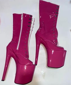 Chaussures de danse 20cm mode Sexy Knight femmes talons de 8 pouces bout ouvert couleur kaki modèle discothèque pôle danse cheville