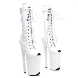 Chaussures de danse 23cm / 9inches Pu Upper moderne moderne sexy club pote à talons hauts plate-forme de cheville féminine 022