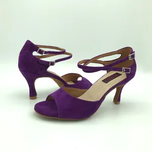 Chaussures de danse 7,5 cm de haut latin pour femmes salsa pratie confortable 6257ps en cuir authentique bas