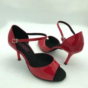 Chaussures de danse 8,5 cm de haut le latin rouge pour femmes salsa pratie confortable ms6205rp bas disponible