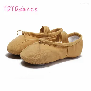 Chaussures de danse Arrivée 6 couleurs enfants enfants filles de qualité toile pantoufles de ballet pointes gymnastique