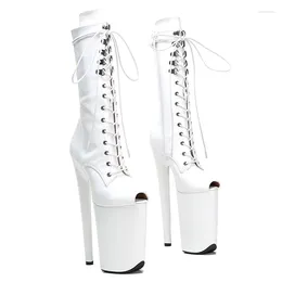 Chaussures de danse Auman Ale 23cm / 9Inches Patent supérieur Open Toe Sexy Exotic High Talon Platage Party Femme Boots Pole 022