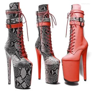 Chaussures de danse Auman Ale 23cm / 9Inches Pu Upper Sexy Sexy Exotic High Heel Platage Party Femmes Boots Pole 101