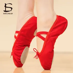 Dansschoenen ballet voor meisjes kinderen rood roze vrouwen gymnastiek leraar sportschool yoga slippers ballerina oefenschoen sneakers