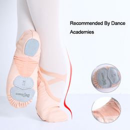 Scarpe da ballo Scarpe da balletto Scarpe da ballo per donna Ragazze Dance Academy Tre pantofole da ballo morbide in tessuto elasticizzato con suola divisa 230715