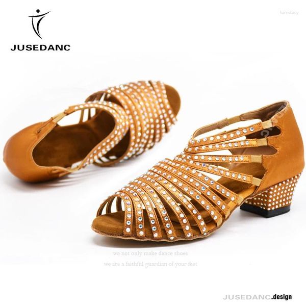 Chaussures de danse Sandales Jazz Sandales Square pour les femmes Low talon JUSIDANC