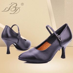 Dance Shoes Bd para mujeres Ballroom Waltz Social Silver Silver Black Medium Tiss Soft Sases Women's 101