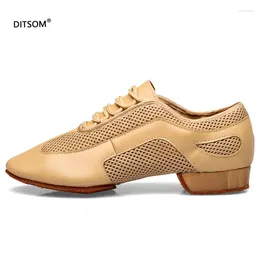 Dansschoenen Zwart Tan Leer Voor Mannen Vrouwen 2 Cm 3.5 Cm 5 Cm Hak Latin Ballroom Salsa Chacha jazz Straat Schoen 46