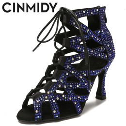 Dansschoenen CINMIDY Sexy Buikdansschoenen Latin Tango Dans Laarzen Pole Dance Schoenen Zachte Zool Vrouwen Sandalen Bruiloft Hoge hakken 230715