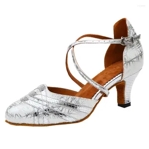 Dansschoenen aangepast hiel dames gesloten teen ballroom indoor soft sole feest moderne latin salsa