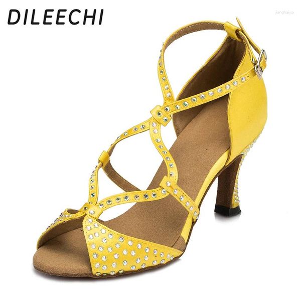 Chaussures de danse Dileechi Golden Diamond Women's Latin Belly Personnalisez