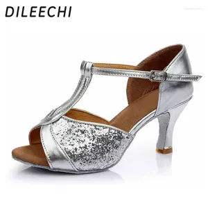 Chaussures de danse Dileechi Latin adulte des femmes adultes satin moderne semelle douce extérieure