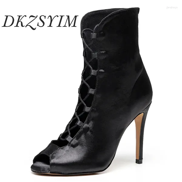 Zapatos de baile dkzsyim mujeres tacones altos estilettos sexy para mujeres latín botas negras salsa baile de baile salón de baile