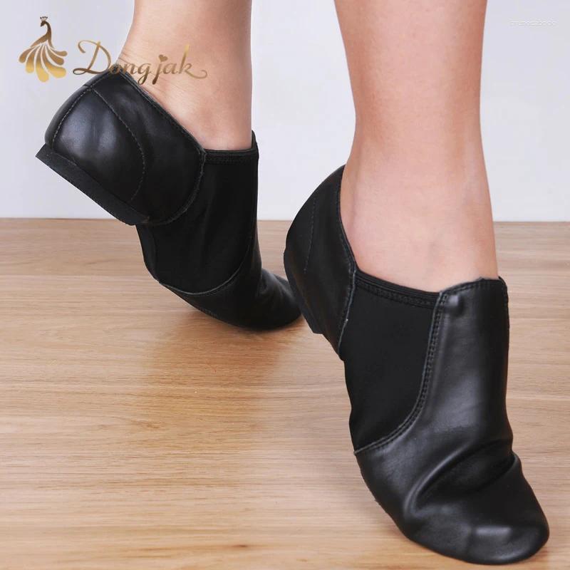 Chaussures de danse dongjak en cuir authentique stretch jazz latin salsa pour les femmes exercice des sandales de professeurs de ballet