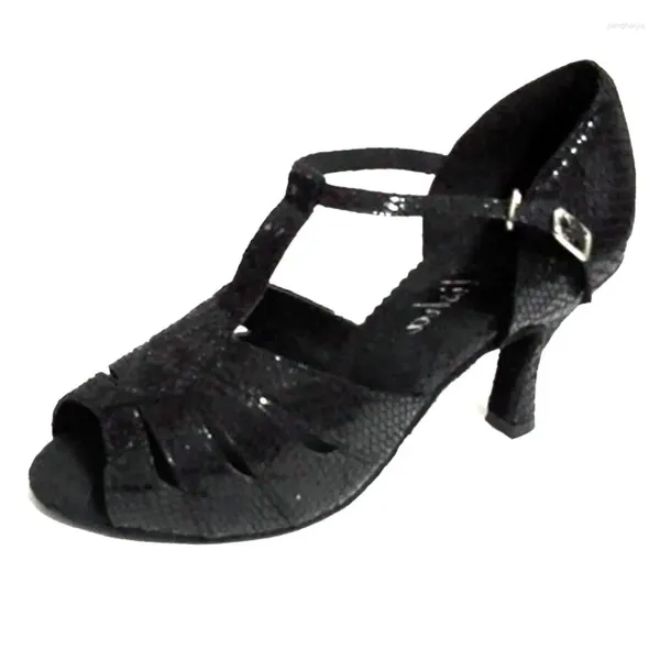 Chaussures de danse Elisha Shoe personnalisée talon Femmes Salsa Latin Open Toe Ballroom Party Black Color Dancing