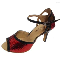 Chaussures de danse Elisha Shoe pour femmes personnalisés talons salsa sandales latines ouvertes ouvertes dansant la salle de bal.
