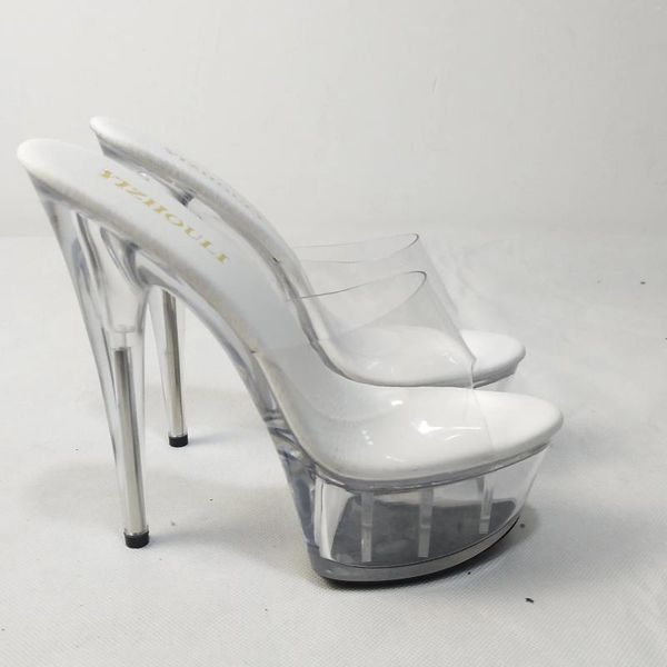 Chaussures de danse Mode Talons hauts 15cm Mariage 5cm Etanche Plateforme Cristal Transparent Femme