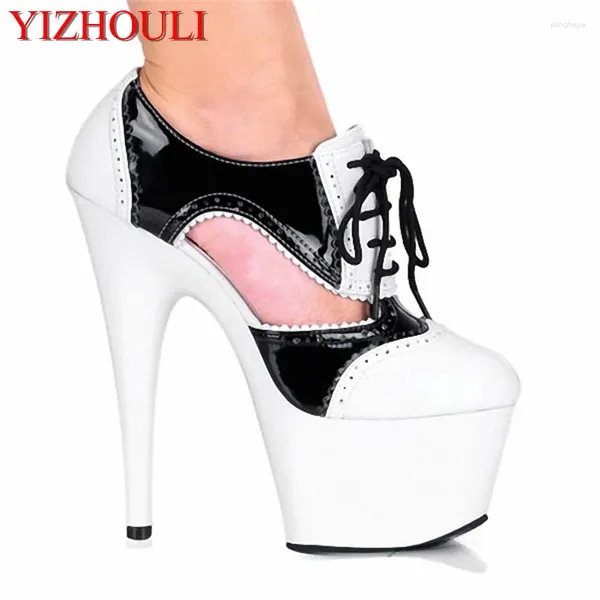 Chaussures de danse Fashion Sexy Hollow Vamp 15-17-20cm High Heels Star Stage Performance Ribbon mince Open