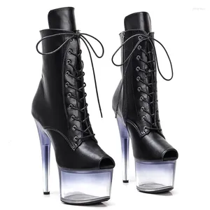 Chaussures de danse Modèle Sexy Modèle Pu Upper 17cm / 7in Partage féminin pour la plate-forme High Heels Boots Pole 132