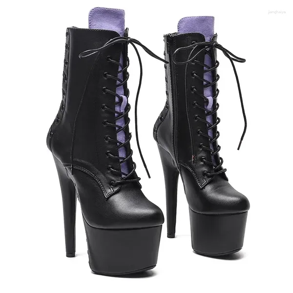 Chaussures de danse à la mode pour femmes, modèle Sexy, tige en PU de 17CM/7 pouces, plateforme de fête, talons hauts, bottes pôle 245