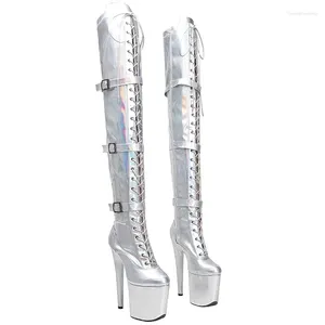 Chaussures de danse Fashion Femmes 20cm / 8 pouces Pu Plate de placage supérieur Sexy High Heels Boots Boots Pole 262