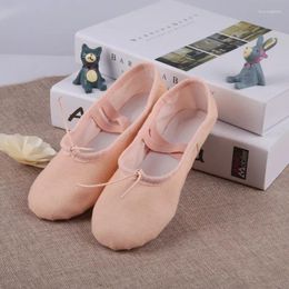 Chaussures de danse Ballet des filles pour femme ballerine plates femmes toile toile douce pantoufles enfants pratiques