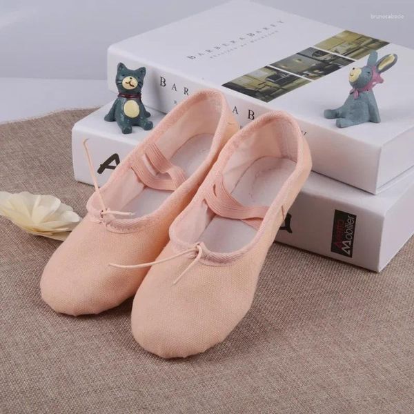 Zapatos de baile chicas ballet para mujer ballerina pisos mujeres lienzo suave suela zapatillas practicar niños