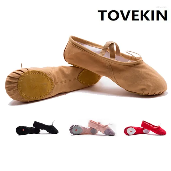 Chaussures de danse filles toile ballet pantoufles plates adultes enfants enfants enfants