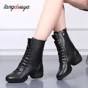 Chaussures de danse haut haut latin femmes noires salsa jazz bottes de danse talon talon extérieur femme adulte baskets de salon