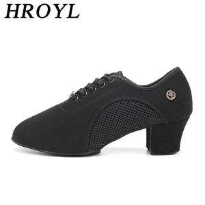 Zapatos de baile HROYL Zapatos de baile de salón latino para mujeres Práctica con cordones Punta cerrada Danza de salsa moderna Enseñanza Rendimiento Zapatos de baile 230420