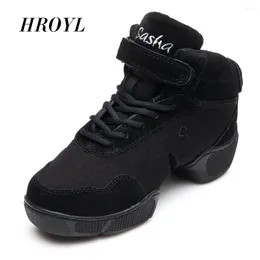 Dansschoenen Hroyl groothandel merk mannen en vrouwen moderne sport jazz hiphop sneakers zwarte kleur b57