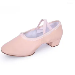 Chaussures de danse en cuir pour femmes, chaussures de danse latine, rouge, noir, fond souple, pratique, enseignement pour enseignant