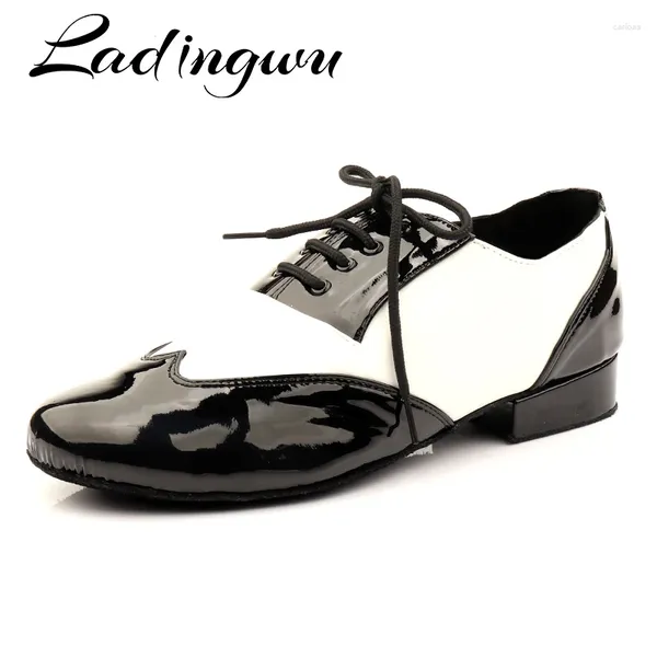 Zapatos de baile Listingwu Latino masculino masculino genuino cuero moderno salón de baile cuadrada 2.5cm