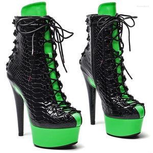 Chaussures de danse Laijianjinxia 15cm / 6inch PU Upper Women's Plateforme Party High Heels Modern Ankle Boots Pole 010