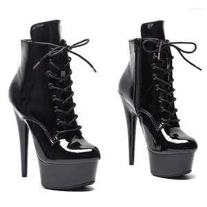 Chaussures de danse Laijianjinxia 15cm / 6inch PU Upper Women's Plateforme Party High Heels Modern Ankle Boots Pole 061