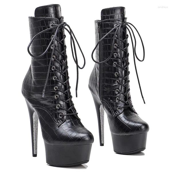 Chaussures de danse Laijianjinxia 15cm / 6inch PU Upper Women's Plateforme Party High Heels Modern Boots Pole 021