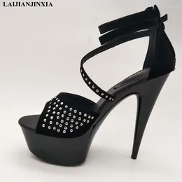 Chaussures de danse Laijianjinxia 15cm / 6inches Pu Modèle supérieur sexy exotique haute plate-forme de talon fête des femmes sandales pole h063