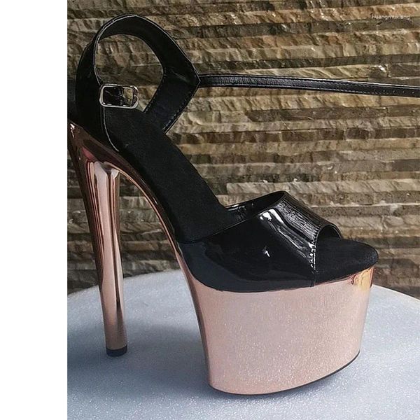 Chaussures de danse LAIJIANJINXIA 17CM/7 pouces PU supérieur Sexy exotique talon haut plate-forme fête femmes sandales pôle R7