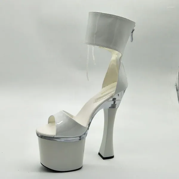 Chaussures de danse Laijianjinxia 18cm / 7inches Pu Modèle supérieur sexy exotique haute plate-forme de talon fête des femmes sandales pole f067