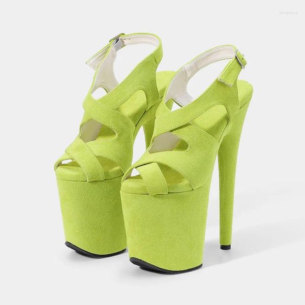 Chaussures de danse laijianjinxia 20cm / 8inches en daim supérieur moderne sexy club pote à talon haut talon sandales féminines hsab202402