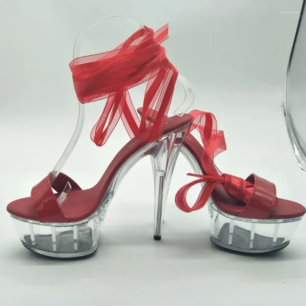 Chaussures de danse laijianjinxia pu sexy exotique pole danse femme sandales 15cm talons hauts