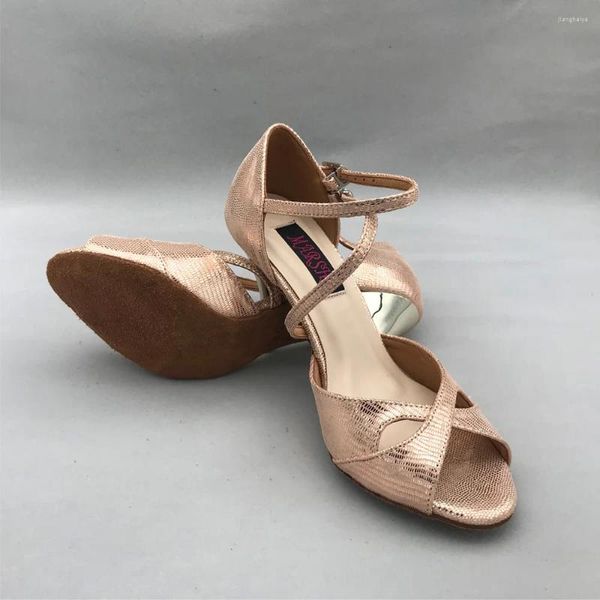 Chaussures de danse latine pour femmes Salsa confortable MS6226D-LGL en cuir véritable talon haut goutte