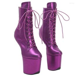 Leecabe – chaussures de danse en PU à plateforme supérieure, bottines sexy et exotiques sans talons