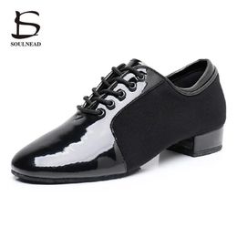 Chaussures de danse Hommes chaussures de danse Salsa latine adulte homme Jazz Tango chaussures de danse noir épissé garçon chaussures de danse de salon hommes baskets taille 38-44 231205