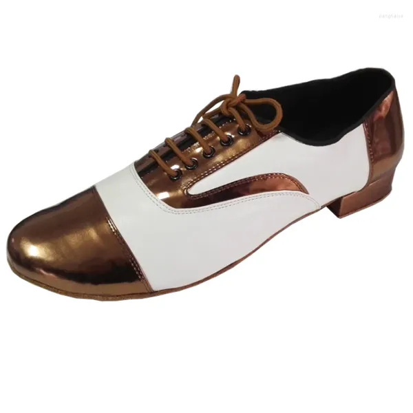 Zapatos de baile para hombre, salón de baile, fiesta, salsa latina, bronce, interior, suela suave, zapato de baile social