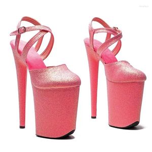 Chaussures de danse modèle montre la mode féminine 23CM/9 pouces paillettes plate-forme supérieure Sexy talons hauts sandales pôle 060