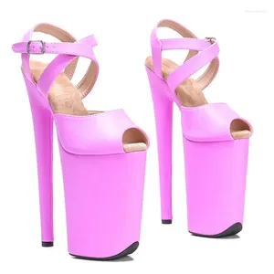 Dansschoenenmodel Toont Wome Fashion 23cm/9inches PU Upper platform Sexy High Heels Sandals Paal 004