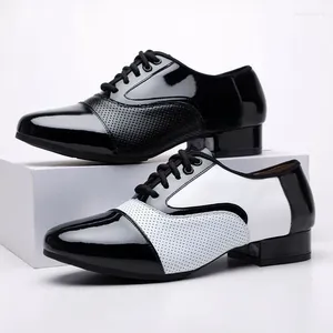 Chaussures de danse modernes pour hommes performances en cuir en cuir respirant le latin carré robe formelle de jazz sneakers jazz