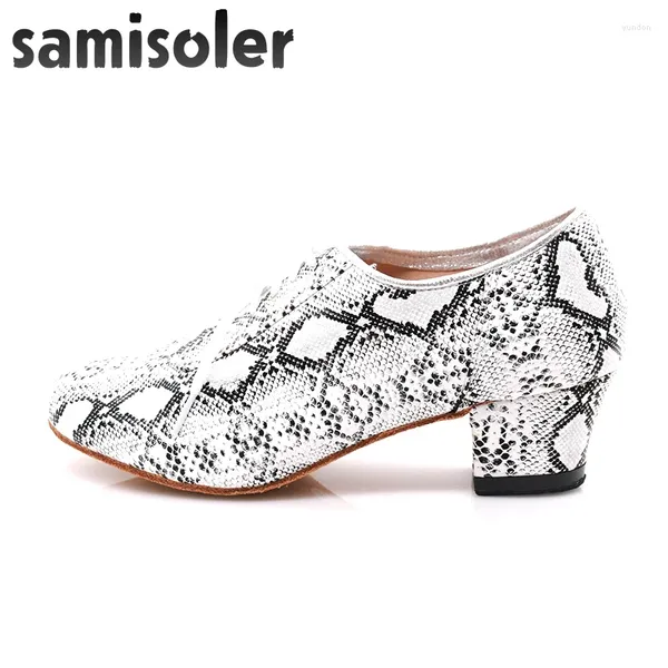 Chaussures de danse Samisoler tissu Collocation rubans brillants salle de bal mode femmes compétition latine